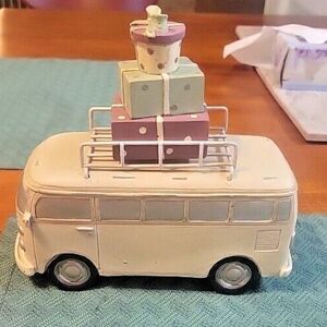 Christmas Decoration Volkswagen Van Bus Wood/Metal 10 inches long  Hand Painted